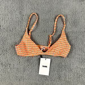 Triangl Swimwear Orange and Blue Bikini Top